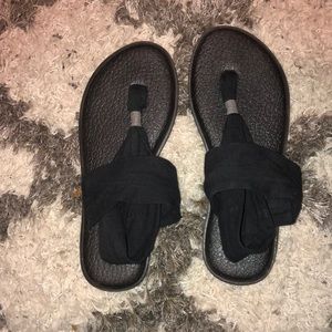Samuel yoga pants strapped sandals
